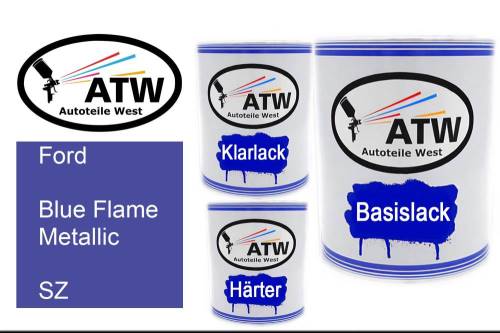 Ford, Blue Flame Metallic, SZ: 1L Lackdose + 1L Klarlack + 500ml Härter - Set, von ATW Autoteile West.
